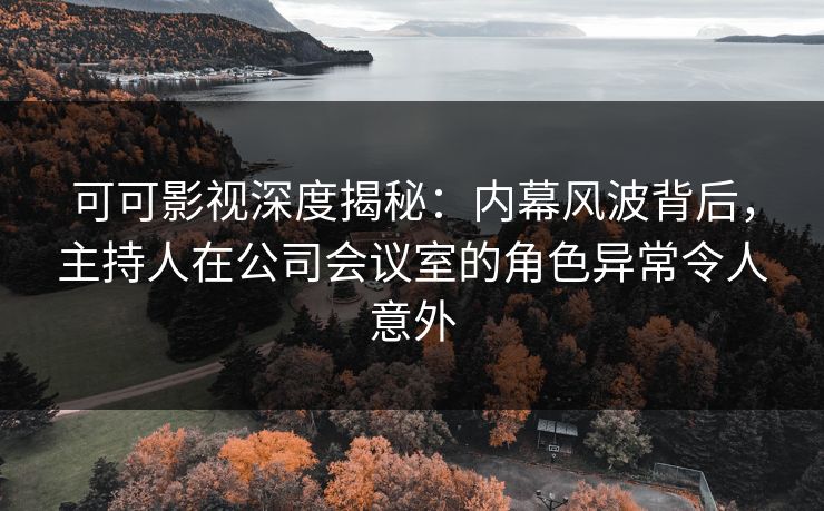 可可影视深度揭秘：内幕风波背后，主持人在公司会议室的角色异常令人意外